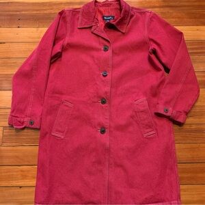 Women’s Denim & Co Red Denim Coat, Sz medium EUC